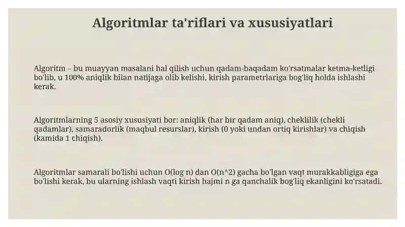 Algoritmlar turlari 3