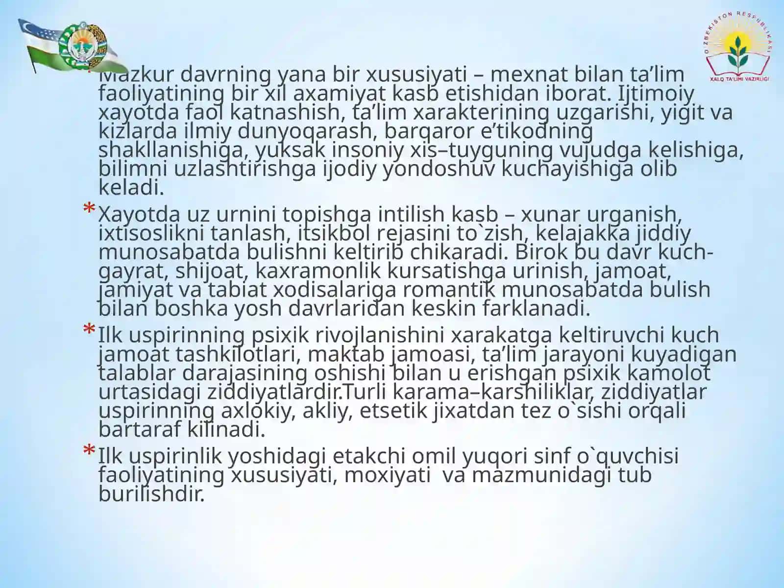 ILKO`SPIRINLIK DAVRINING PSIXOLOGIK XUSUSIYATLARI 3
