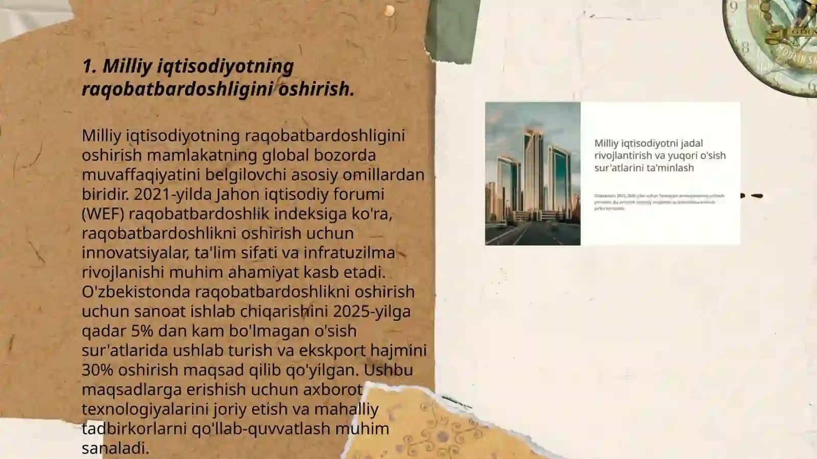 Milliy iqtisodiyotni jadal rivojlantirish va yuqori o'sish sur'atlarini ta'minlash 3