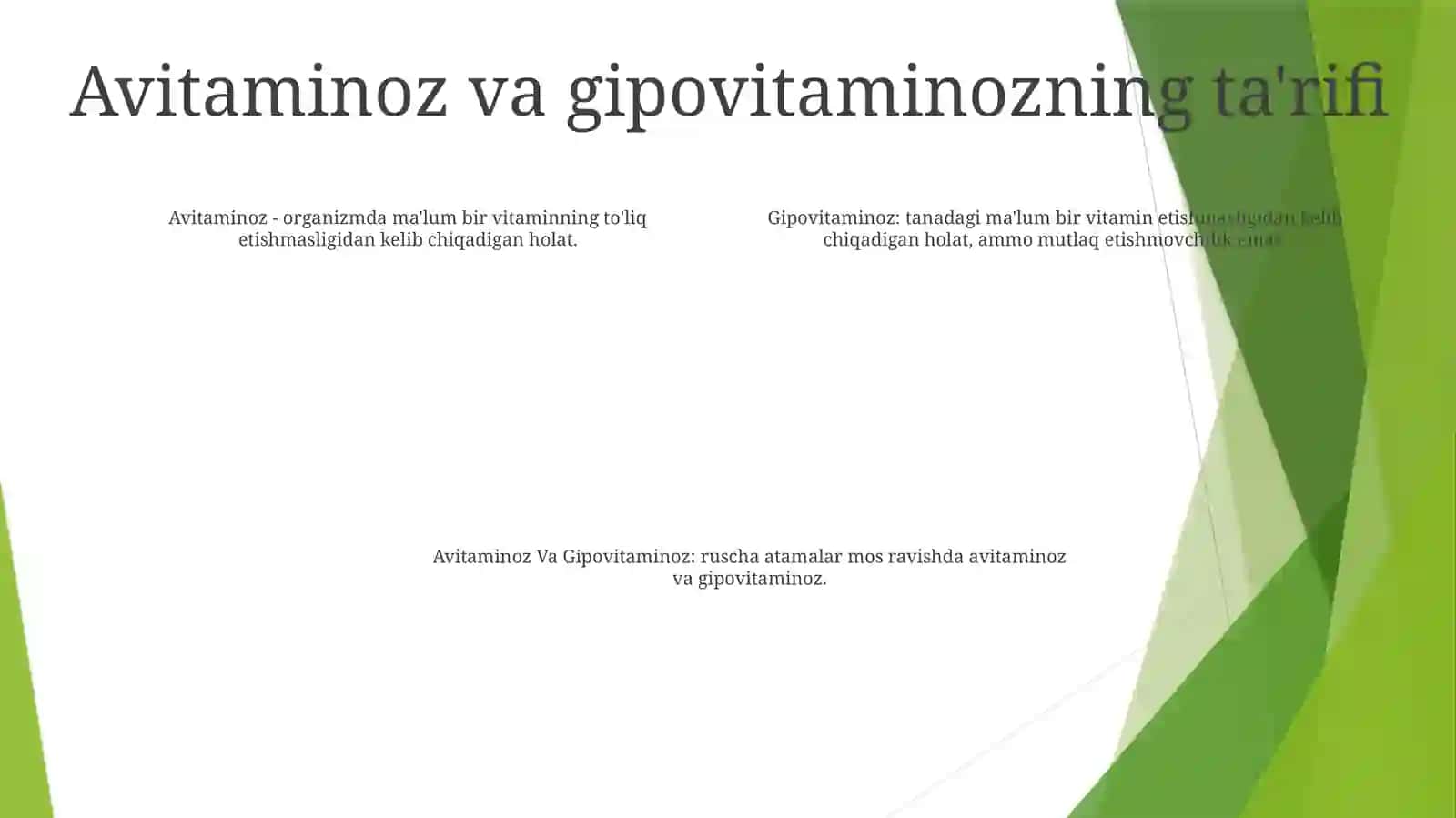 Avitaminoz VaGipovitaminoz 3
