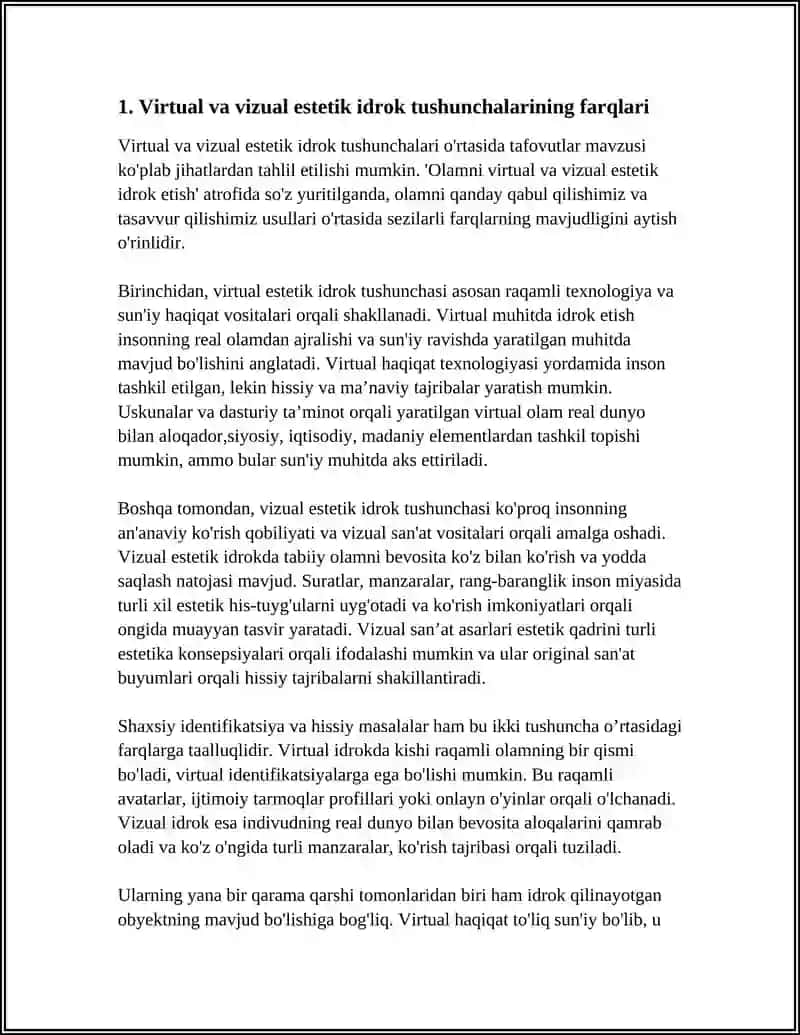 OLAMNI VERTUAL VA VIZUAL ESTETIK IDROK ETISHNING FARQLARI 3