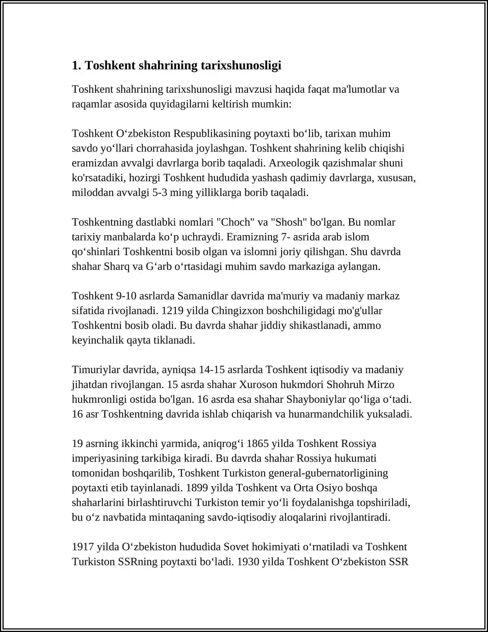 Toshkent shahrining tarixshunosligi 3