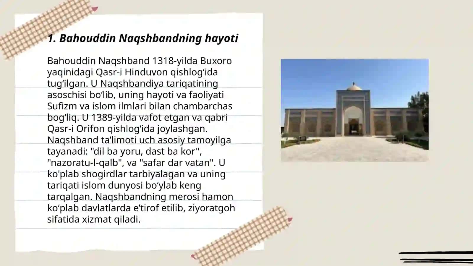 Bahouddin Naqshband va Tasavvufda islohotlar 3