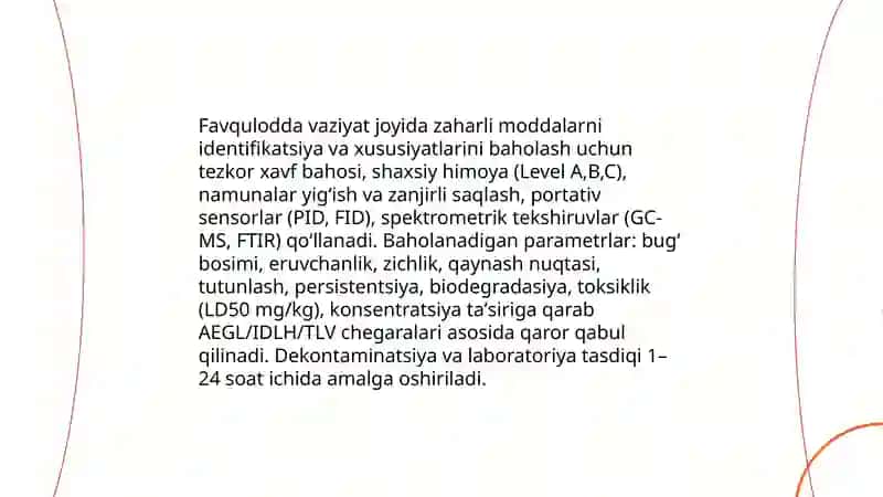 Kimyoviy vaziyatni baholash 3