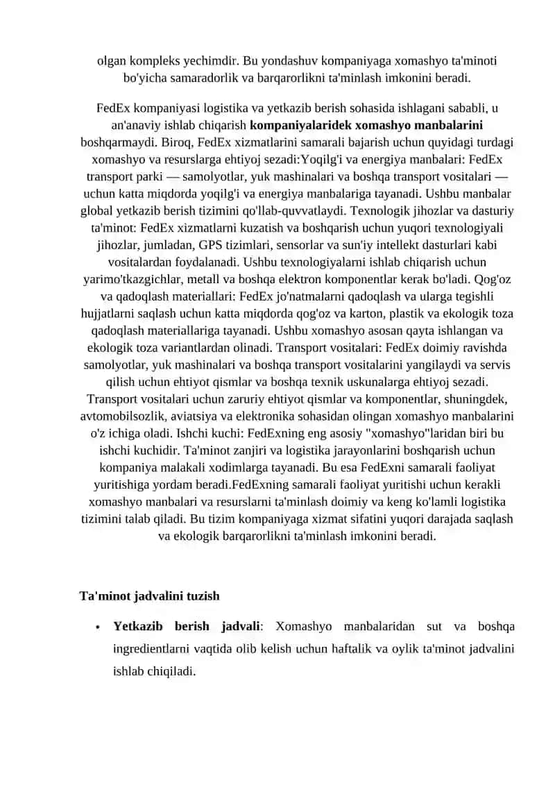 Xomashyo ta'minoti jarayonini simulyatsiya qilish 3