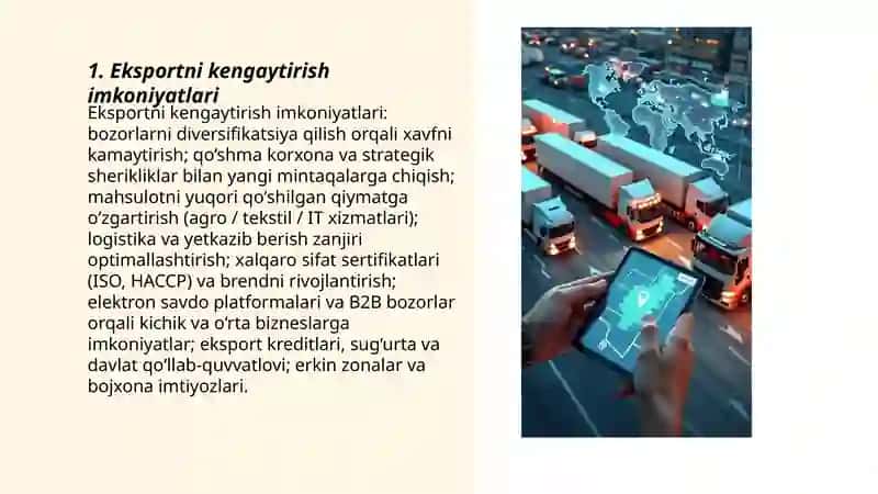 Eksportni kengaytirish imkoniyatlari 3
