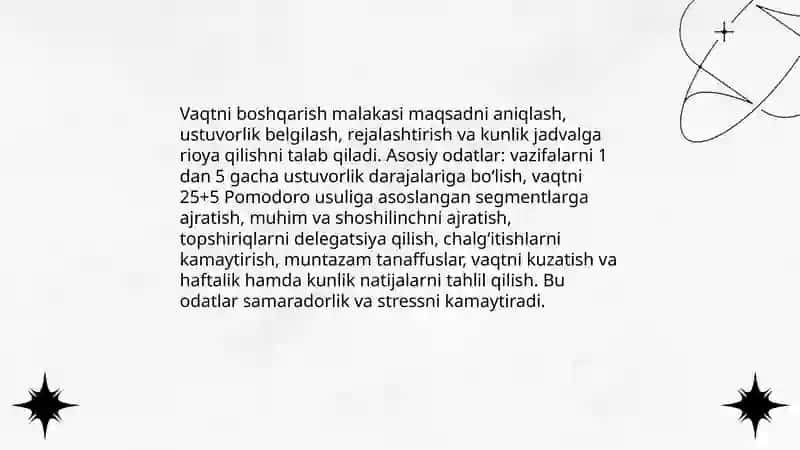 Shaxsning malaka va odatlari 3