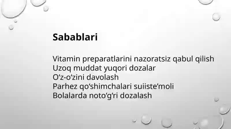 Gipervitaminozlar klinikasi. 3