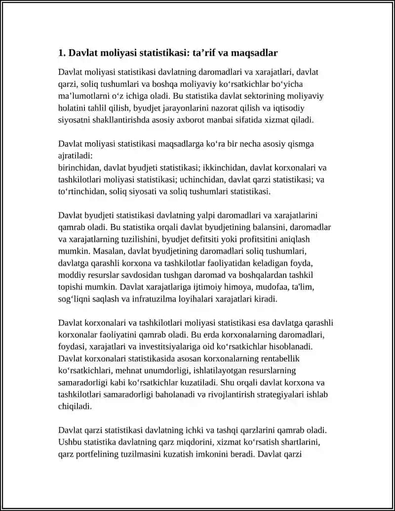 DAVLAT MOLIYASI STATISTIKASI 3