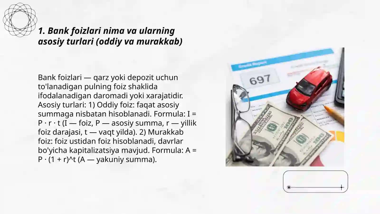 Bank procentleri ham olardi esaplaw Janabaev Jahangir 3
