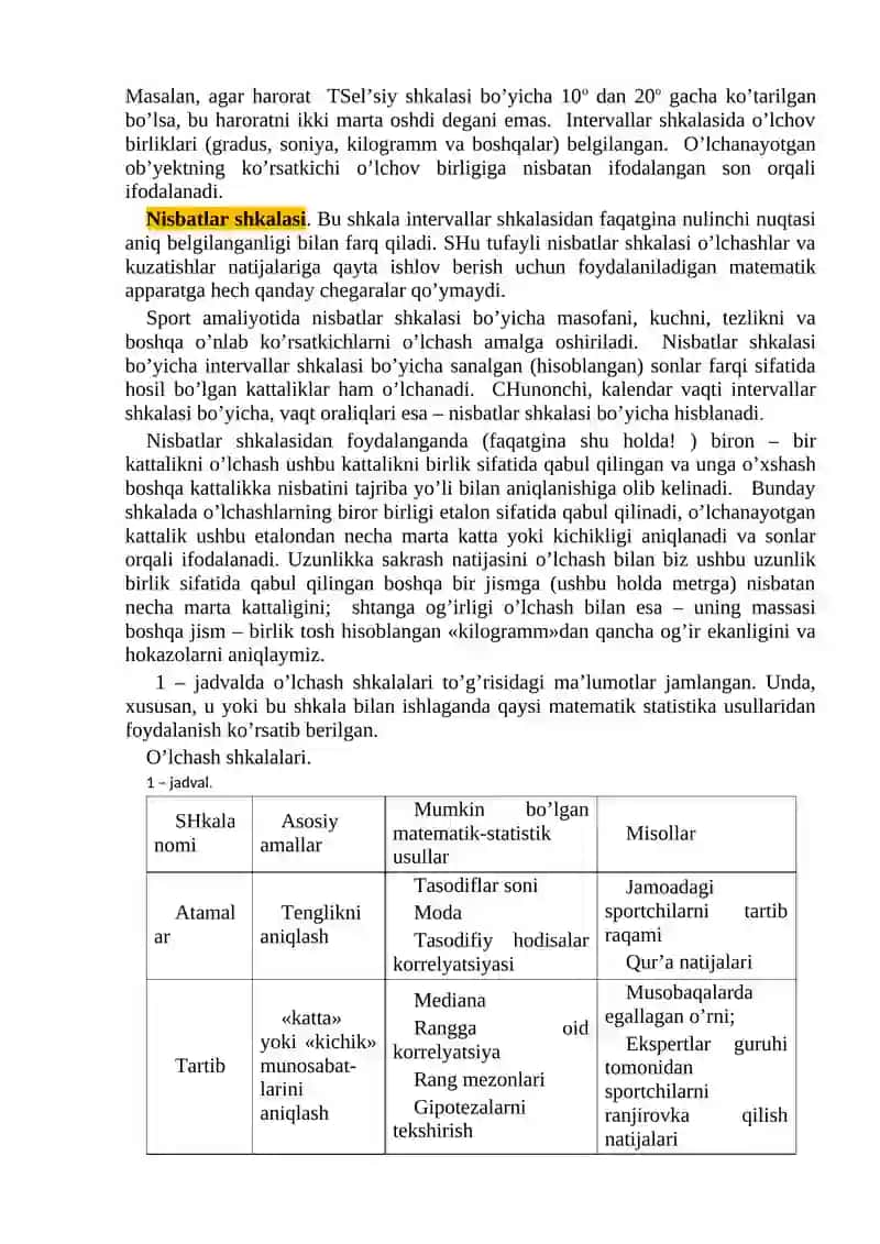O’LCHASH NAZARIYASI ASOSLARI 3
