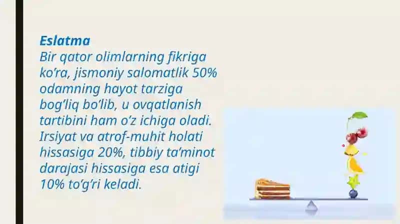 TO’G’RI OVQATLANISH 3