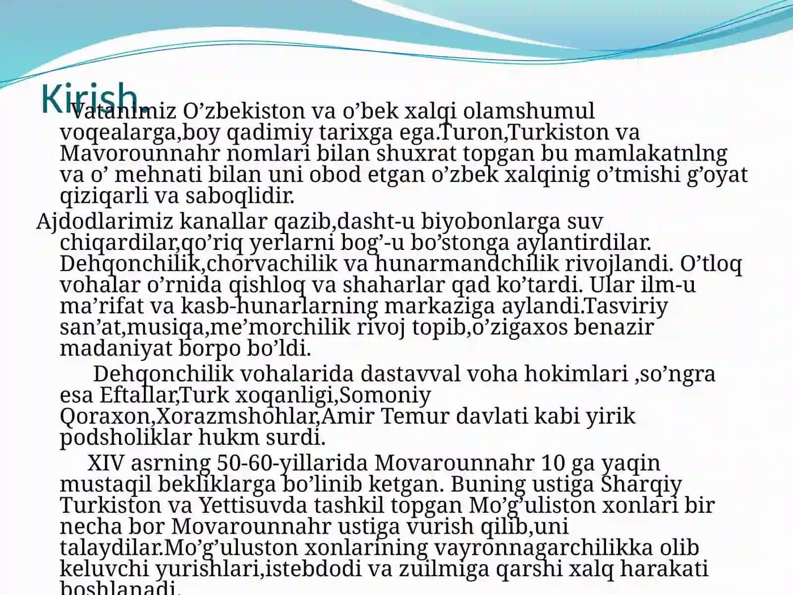 A.TemurningG’arbiyYevropadavlatlaribilanaloqalariТAQDIMOT 3