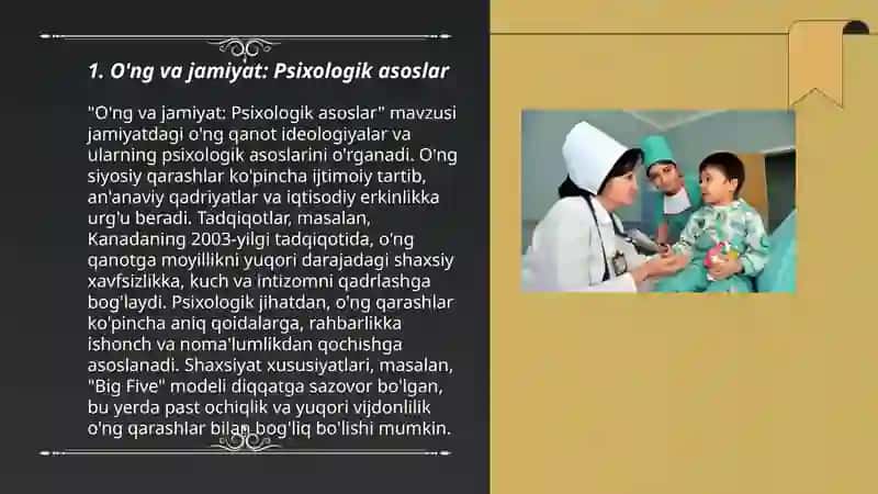 O'ng va jamiyat: Psixologik asoslar 3