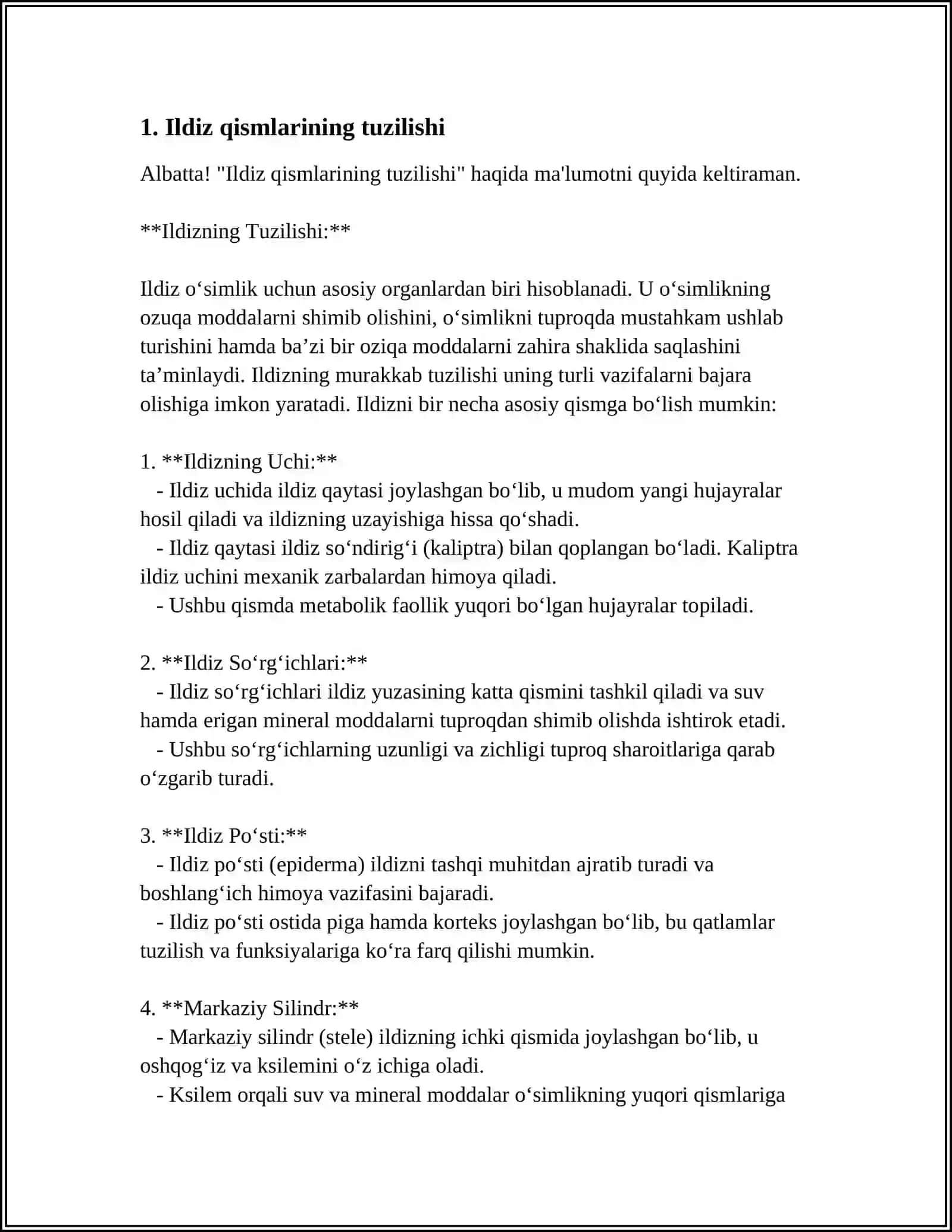 ILDIZ QISMLARINING O‘RGANISH 3