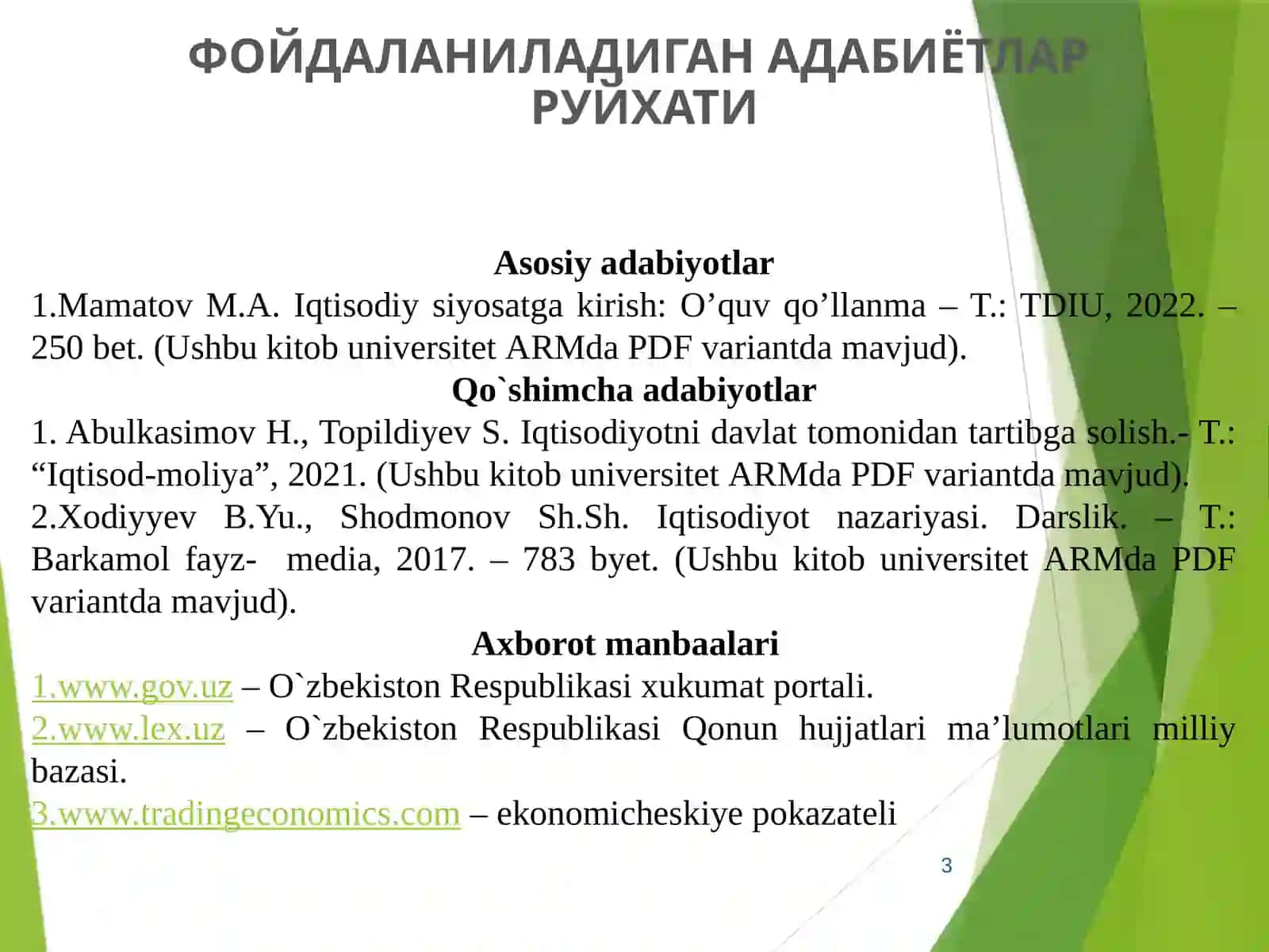 ДАВЛАТНИНГ ФИСКАЛ ВА МОНЕТАР СИЁСАТИ 3