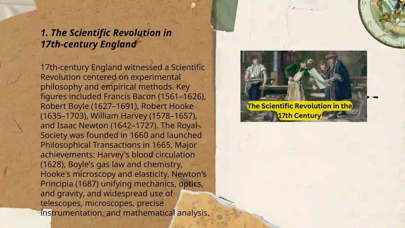 The 17th century society: Revolution in scientific thinking life in the Stuart age 3