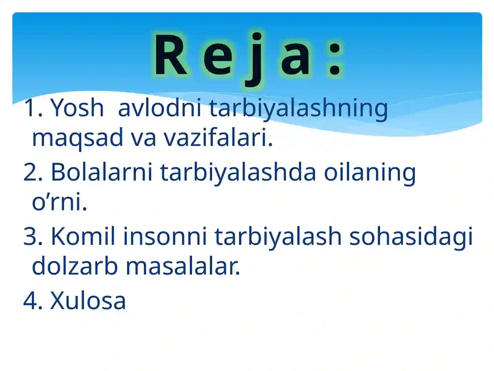 OILA TARBIYASI ASOSLARI 3