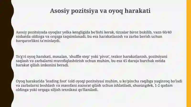 Boks texnikasini umumiy tushunchasi 3