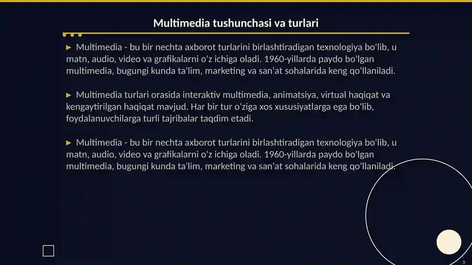 Multimediadan axborot ta’minotida foydalanish 3