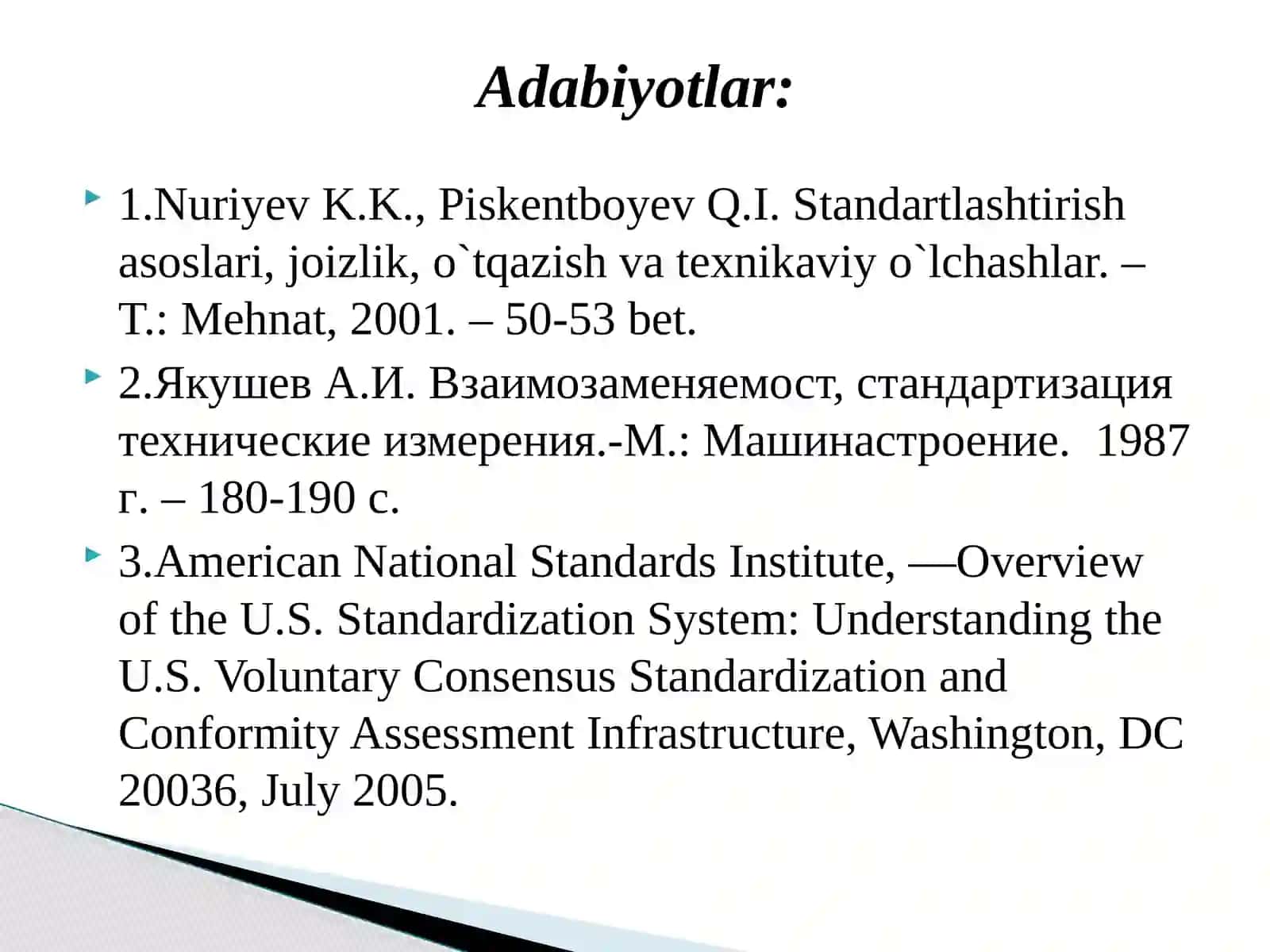 Standartlashtirish asoslari 3