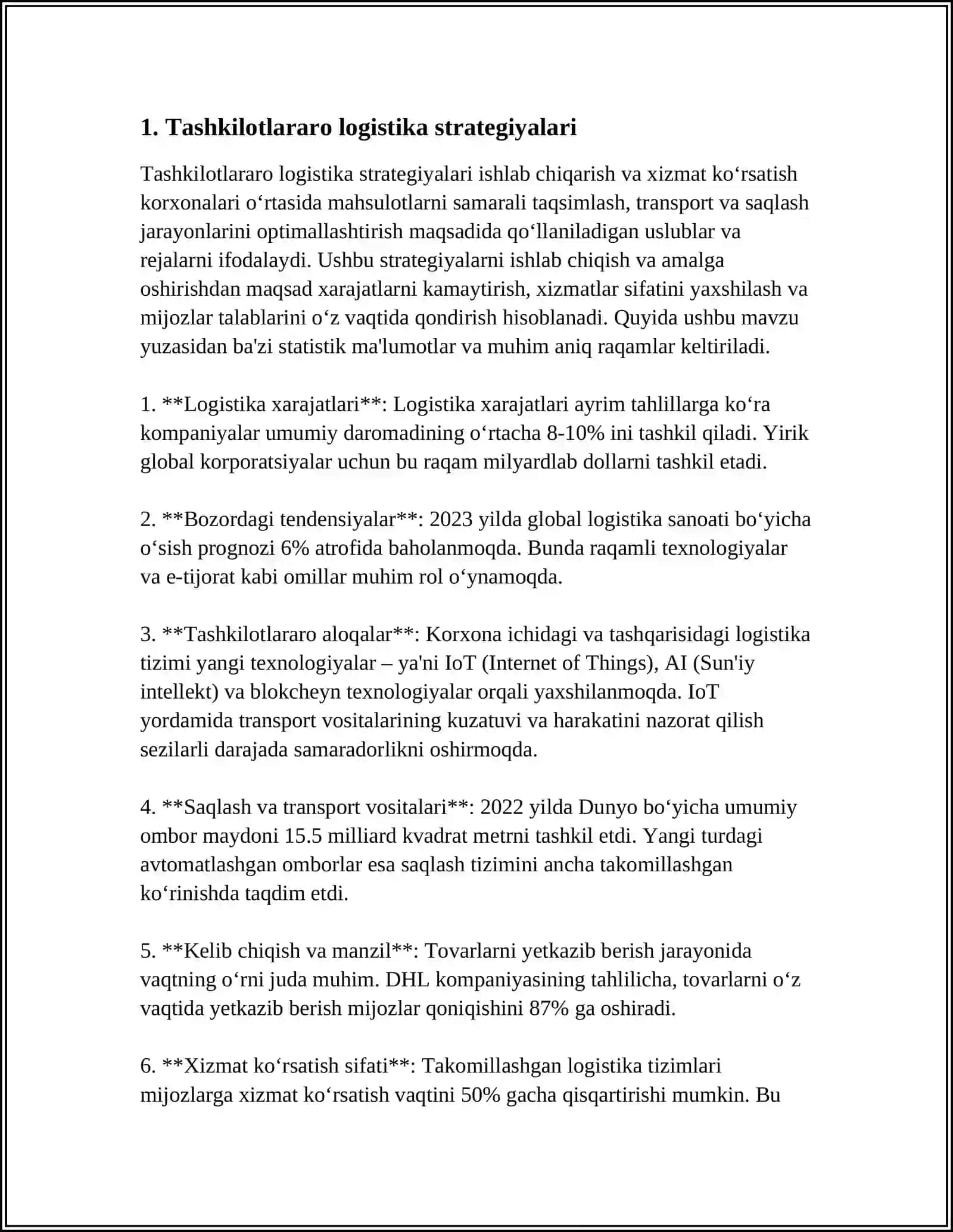 LOGISTIK STRATEGIYA TURLARI 3