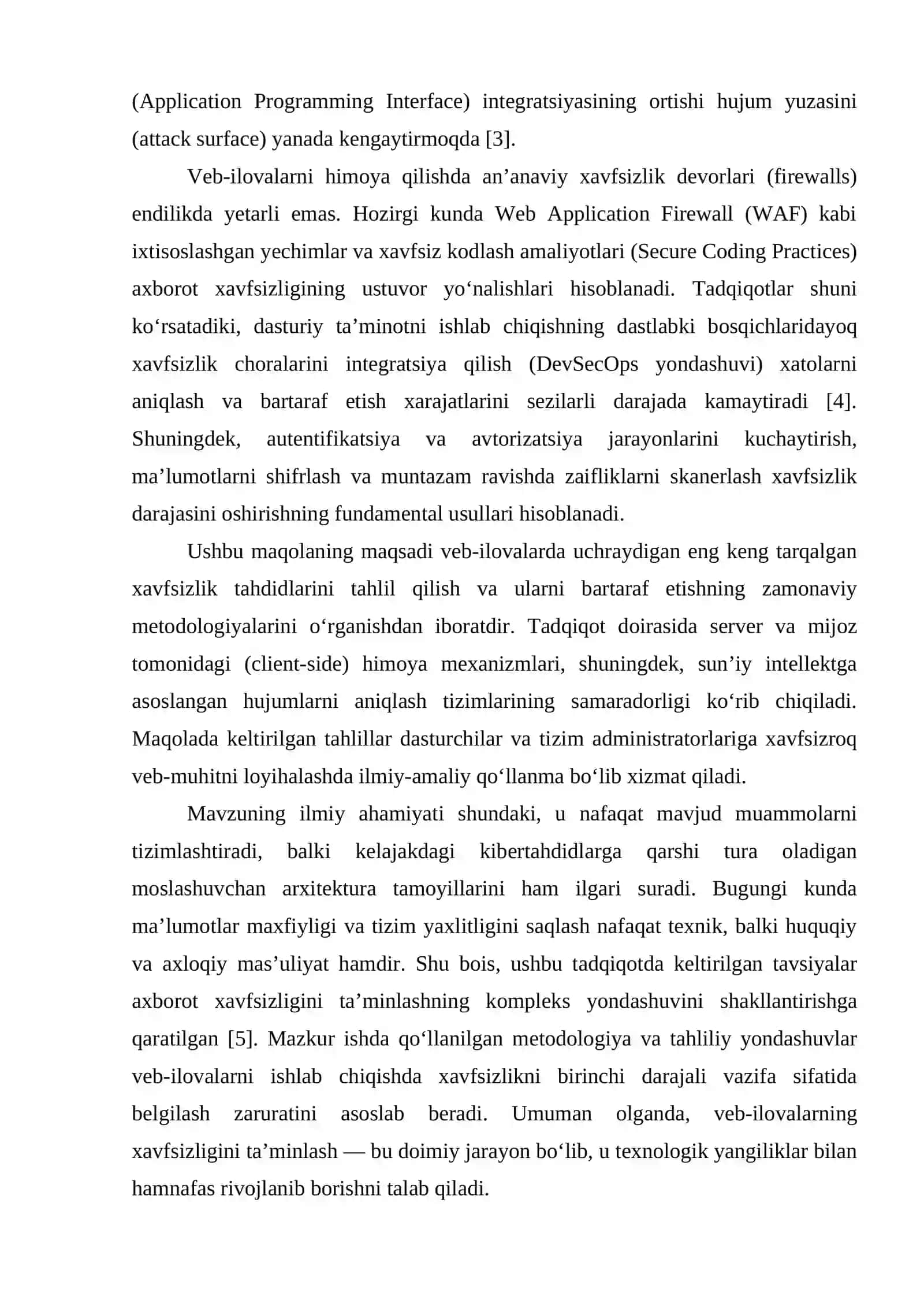 WEB ILOVALARDA XAVFSIZLIKNI TA'MINLASH USULLARI 3