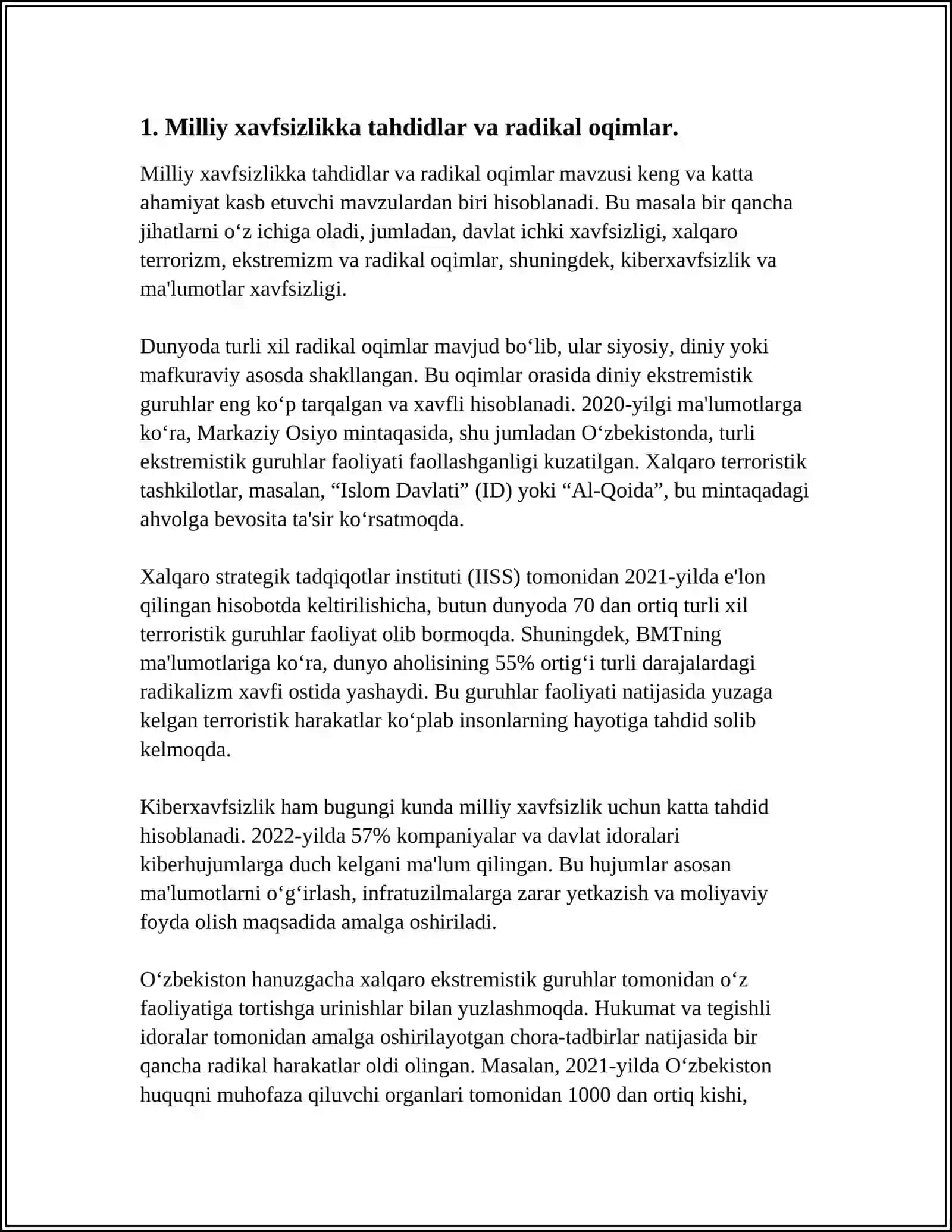 O'ZBEKISTON DAVLAT SIYOSATIDA RADIKAL OQIMLARGA QARSHI KURASHNING YONALISHLARI 3