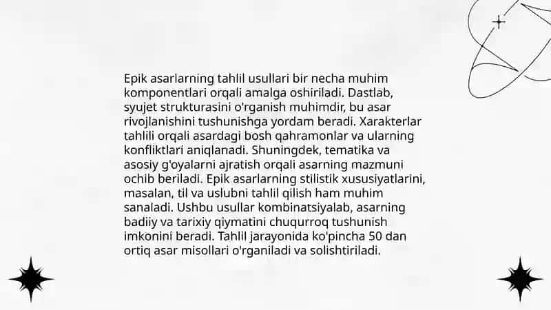 Epik asarlarni tahlil qilish metodikasi 3