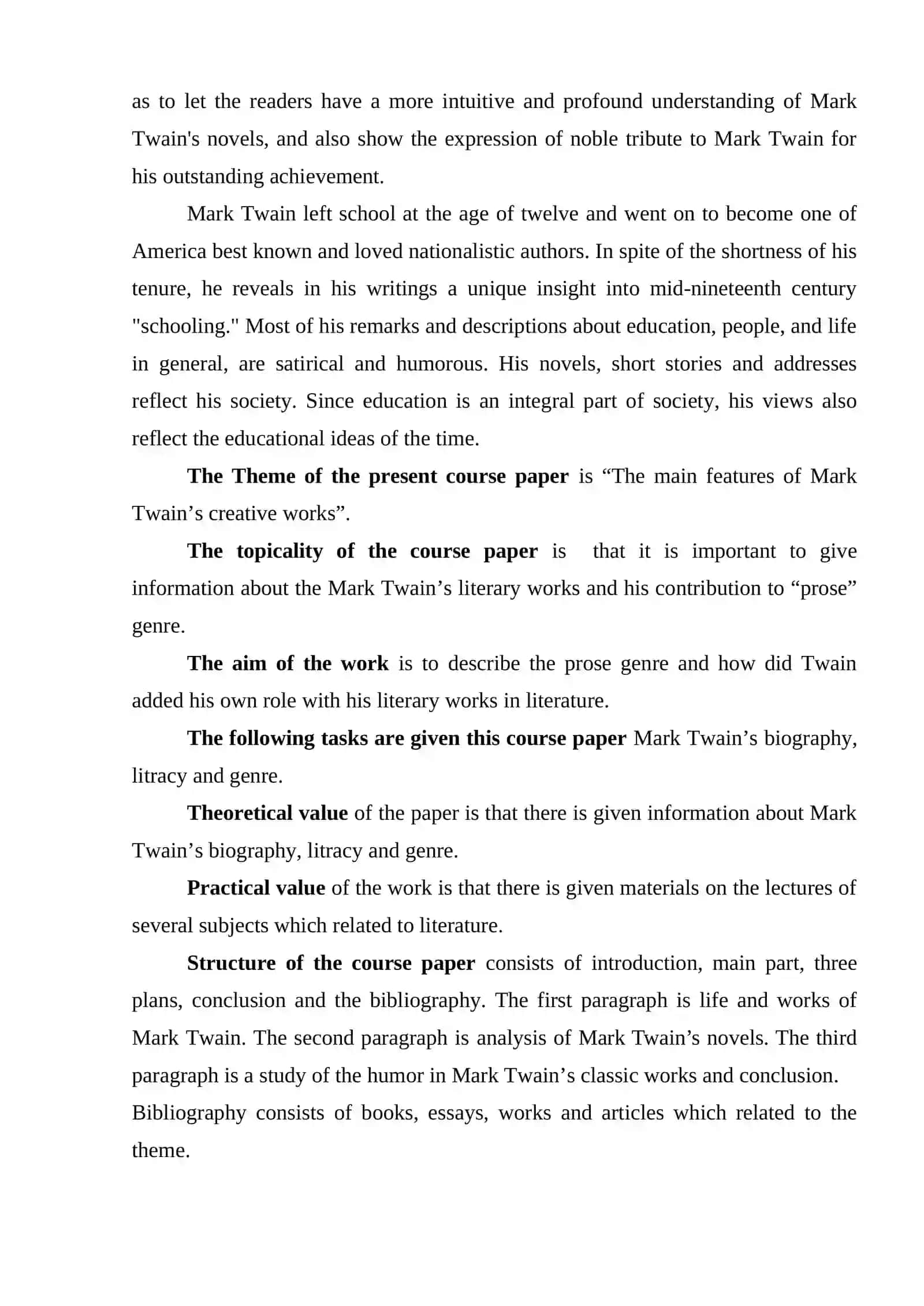 Mark Twain's Novels Analysis Course 3