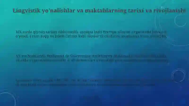 Tilshunoslik yo'nalishlari va maktablari 3