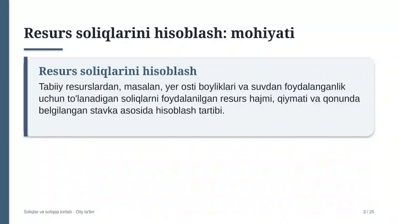 qurilishda resurs soliqlarini hisoblash 4998 3