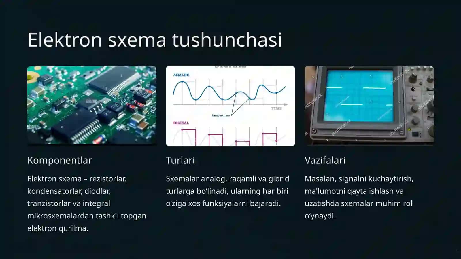 Elektronika va sxemalar fani: Maqsadi va vazifalari 3