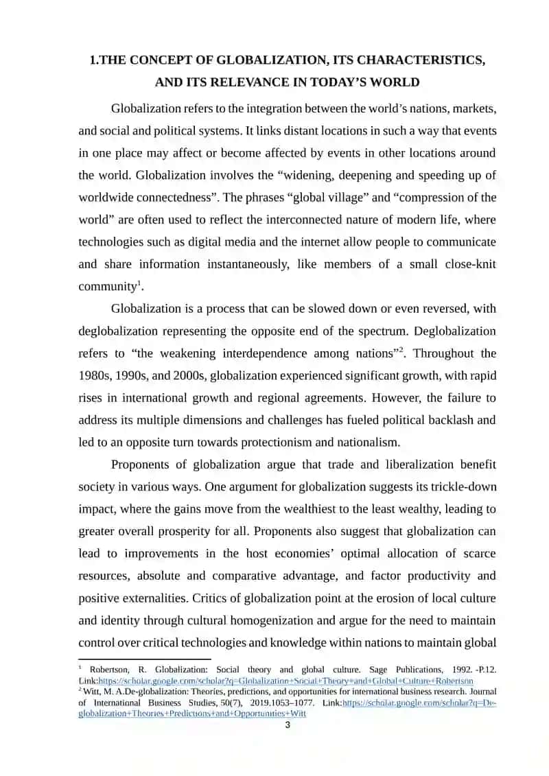 “GLOBALIZATION AND THE ROLE OF ENGLISH AS A WORLD LANGUAGE” 3