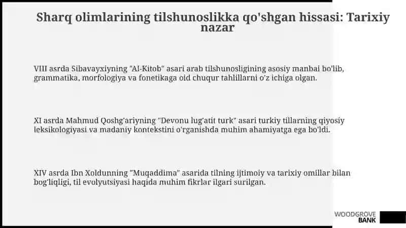 Sharq olimlarining tilshunoslikka qo'shgan hissasi 3