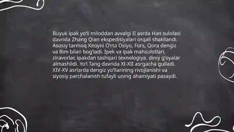 Buyuk ipak yoʻli haqida 3