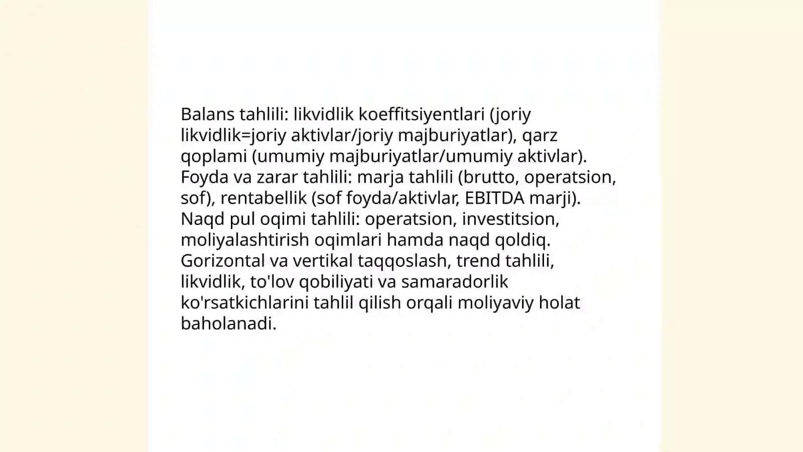 Moliyaviy va boshqaruv tahlili 3