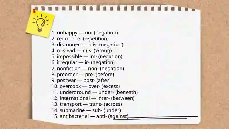 Plan: List of 15 English Words 3