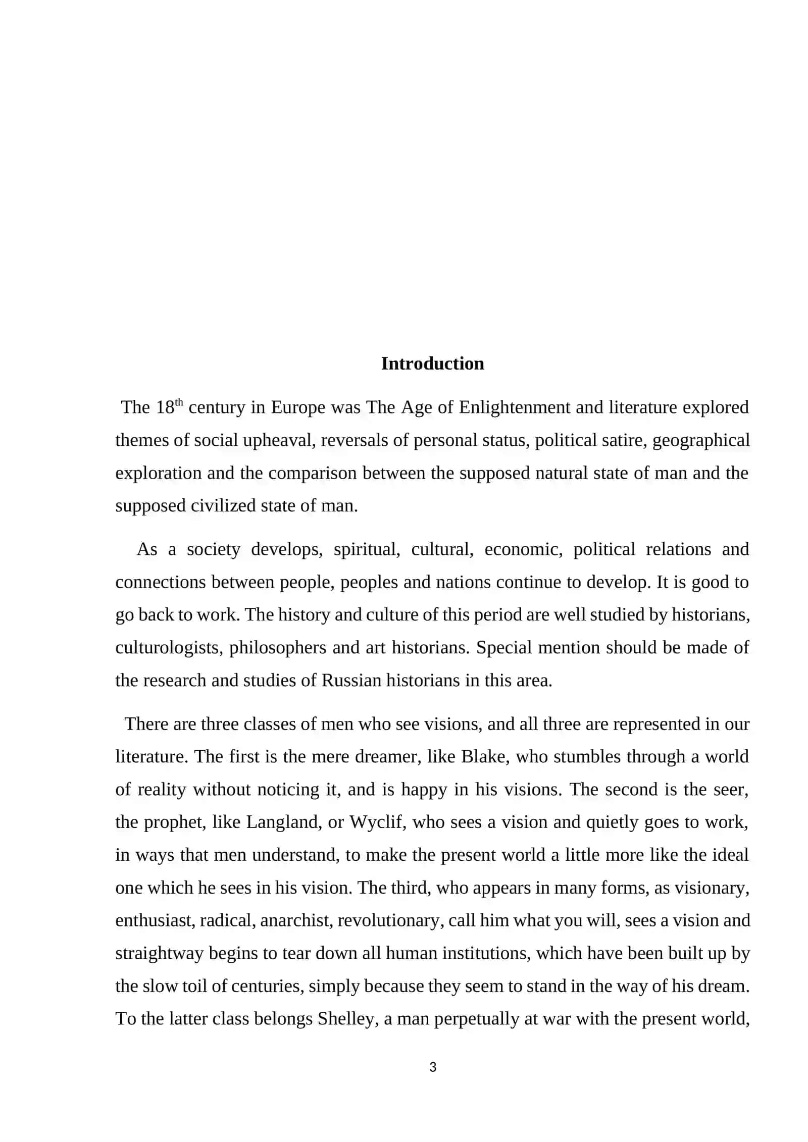 Course work on Creative works of Shelley 3