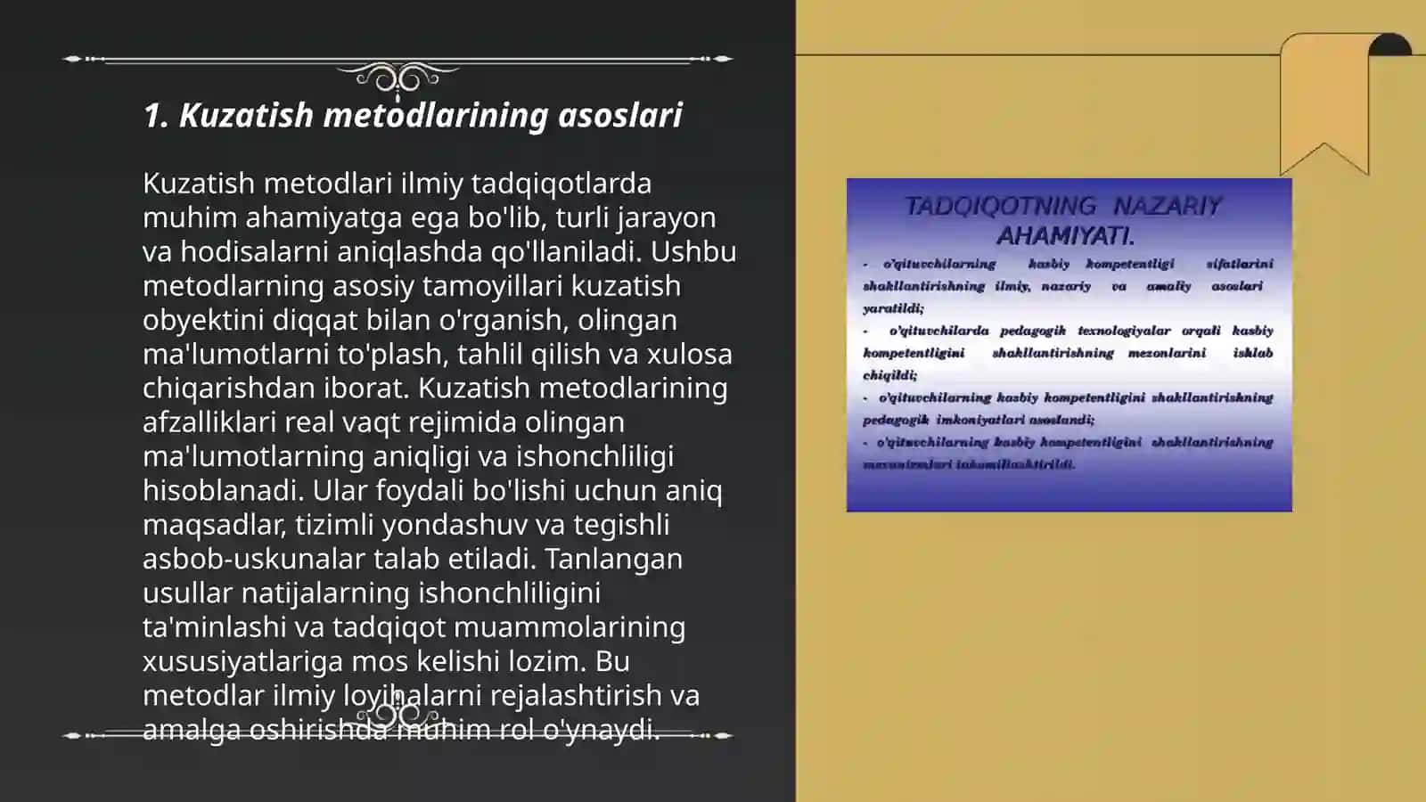 Psixalogiya tadqiqot mtodlari. Kuzatish eksprement 3