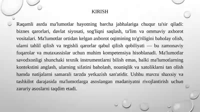 Ma'lumotlar savodxonligi (DATA LITERACY) 3