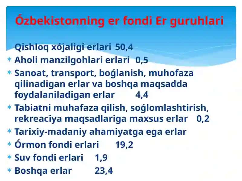 O’zbekistonda tabiatdan foydalanishning dolzarb masalalari 3
