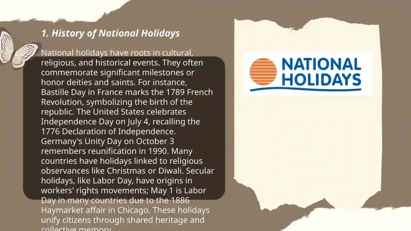 National holidays 3