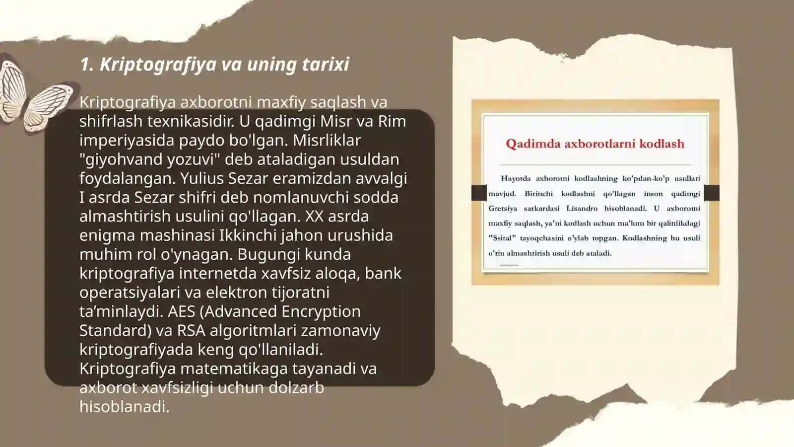 Kriptografiya asosiy tushunchalari hamda axborotlarni kriptografik himoyalash usullari haqida 3