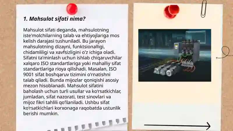 Mahsulot sifati nazorati fanidan: Mahsulot sifatini nazorat qilish tizimi 3