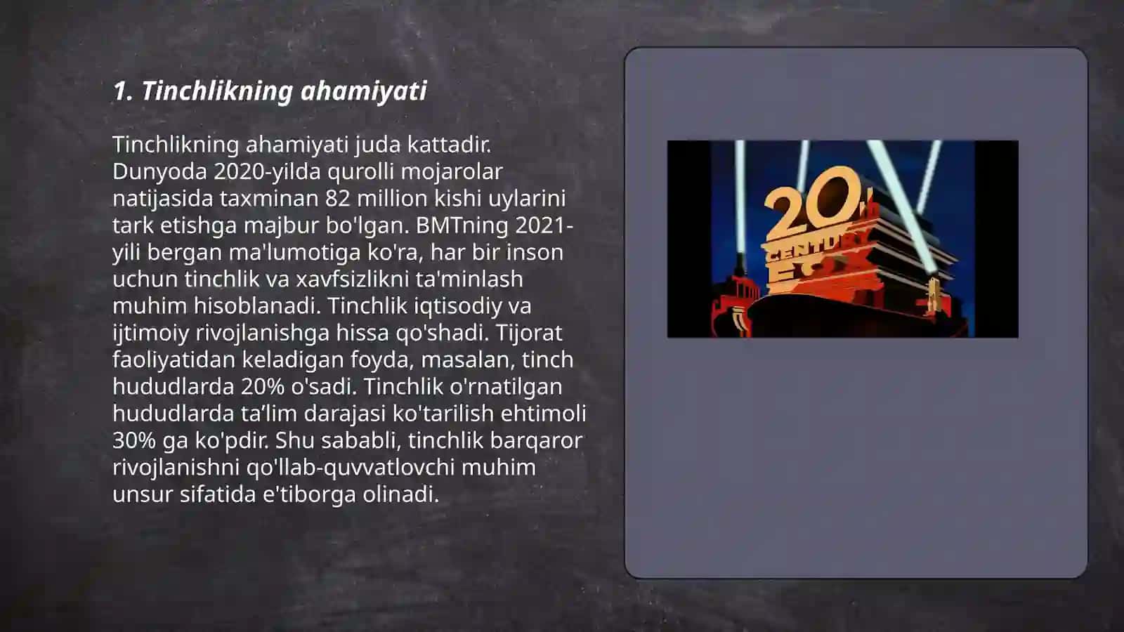 Tinch va xotirjam yashash baxti 3