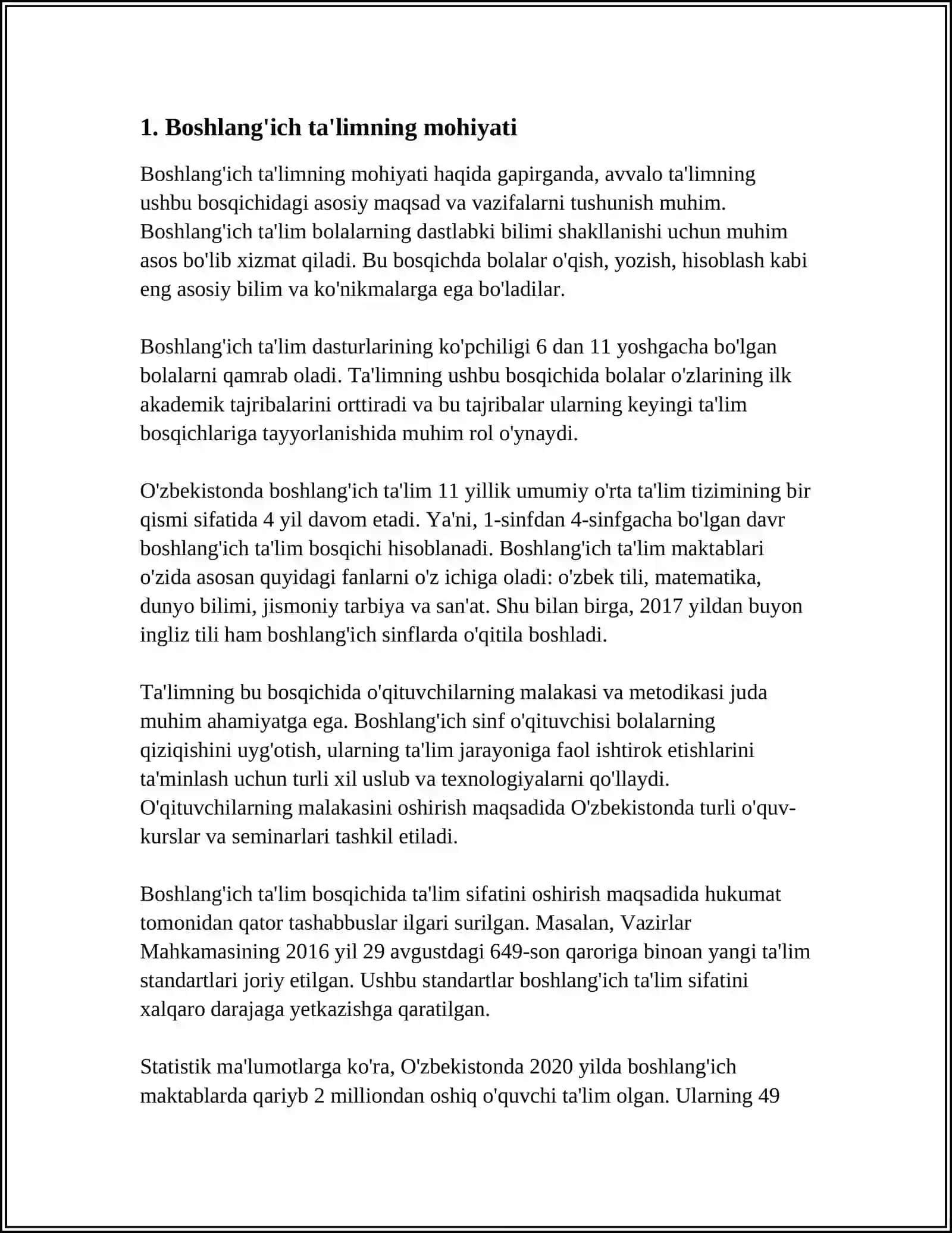 BOSHLANG'ICH TA'LIM DIDAKTIKASINING MAQSAD VA VAZIFALARI 3