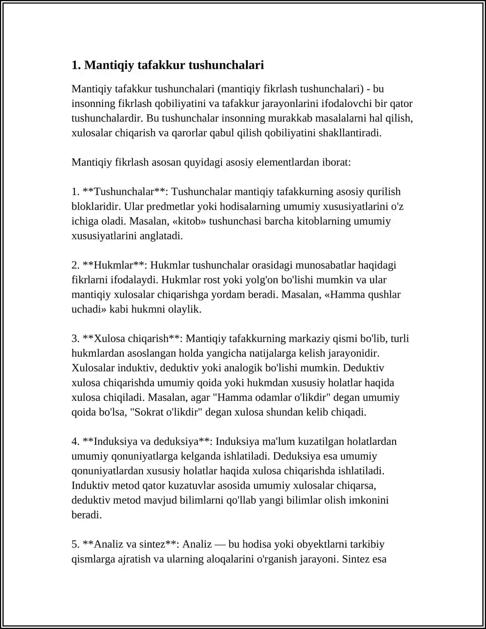 Mantiqiy tafakkur tushunchalari 3