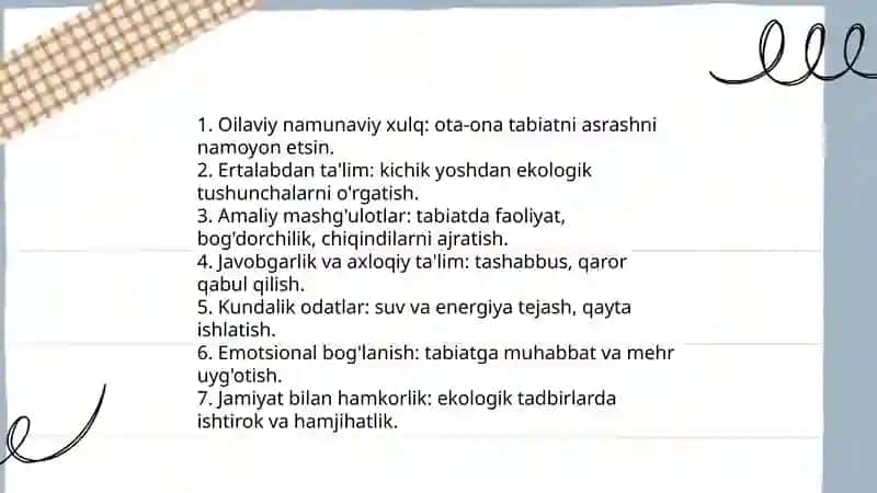 Oilada farzandning ekologik ta’limi 3