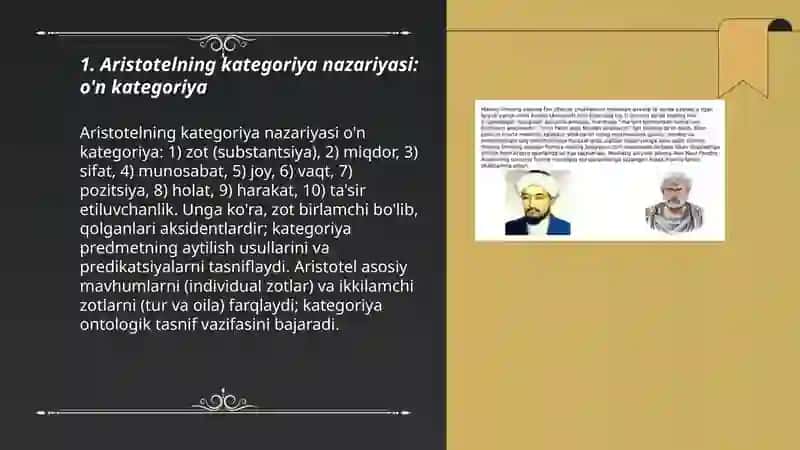 Aristotelning kategoriya nazariyasi 3